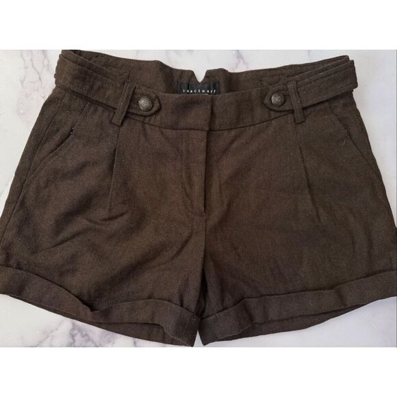 Sanctuary Pants - Sanctuary clothing women’s shorts size 29 dark brown wool academia cuffed old mo